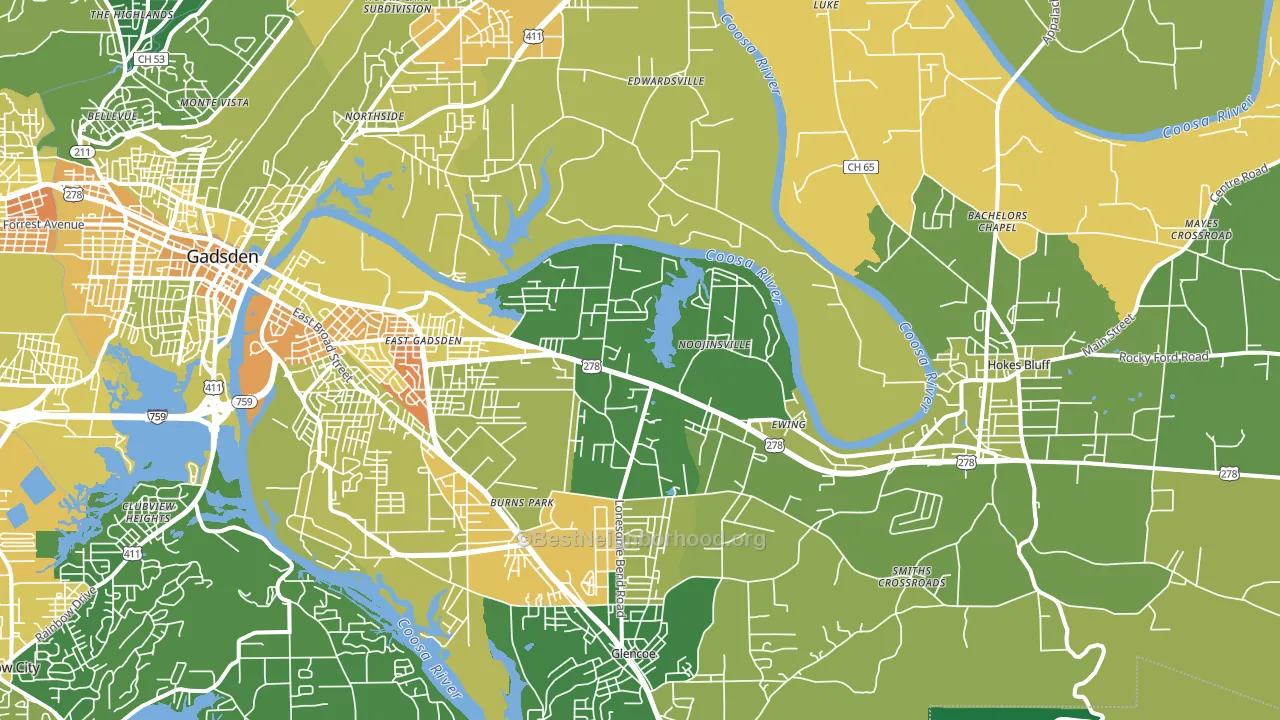 35903, AL block-group voter-turnout map