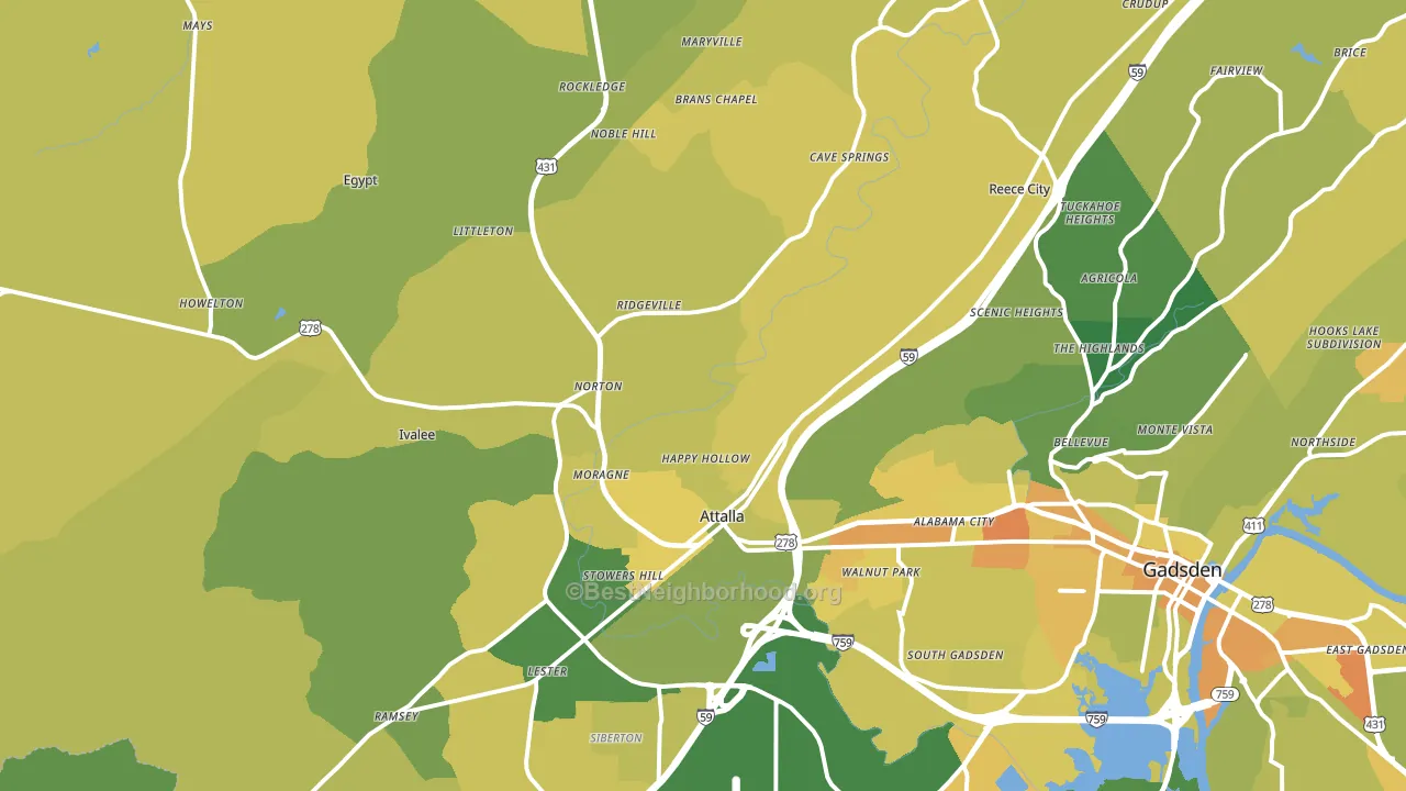 35954, AL block-group voter-turnout map