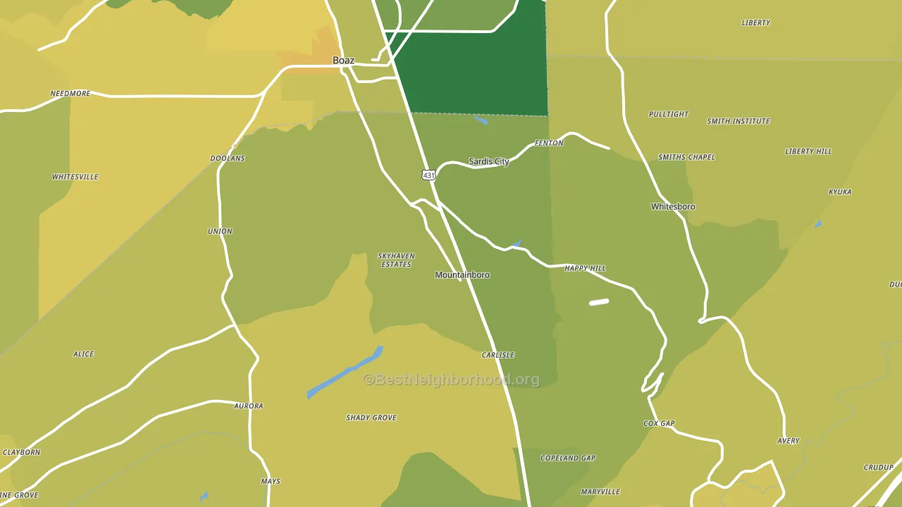 35956, AL block-group voter-turnout map