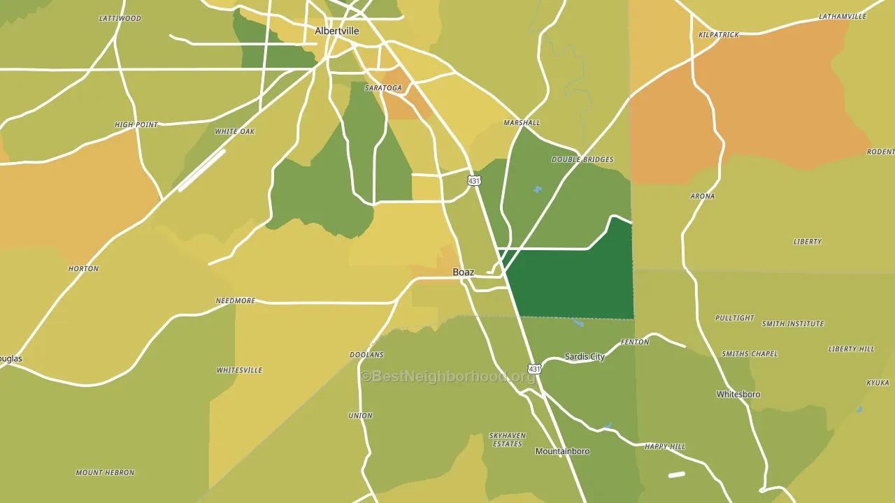 35957, AL block-group voter-turnout map