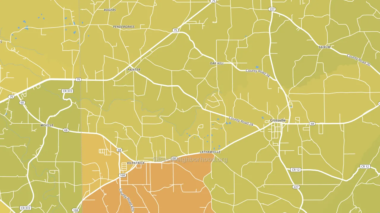 35962, AL block-group voter-turnout map