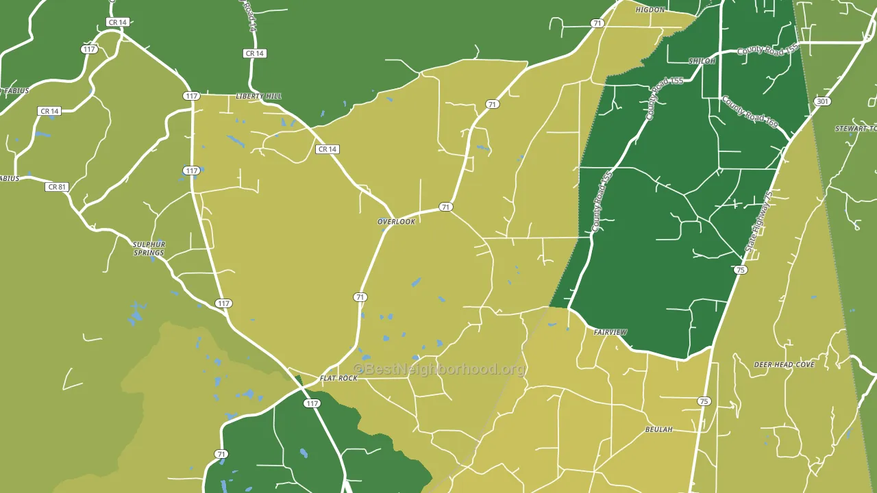 35966, AL block-group voter-turnout map