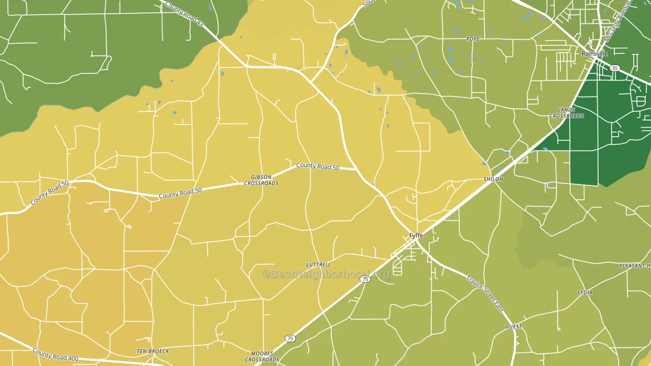 35971, AL block-group voter-turnout map