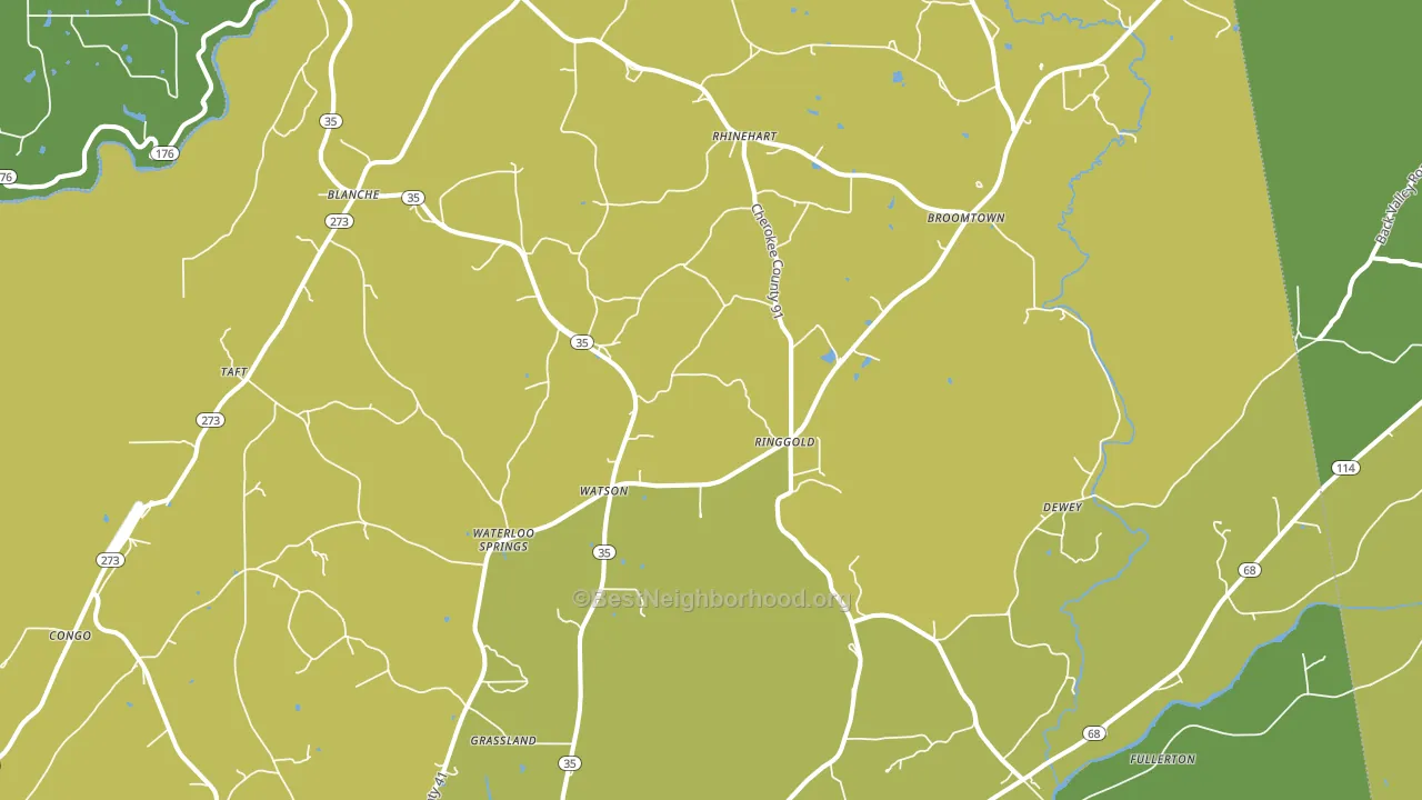 35973, AL block-group voter-turnout map