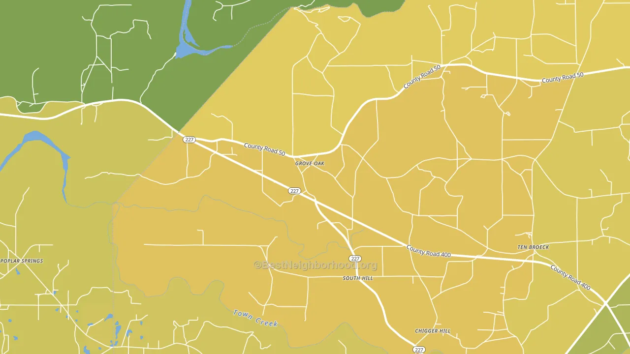 35975, AL block-group voter-turnout map