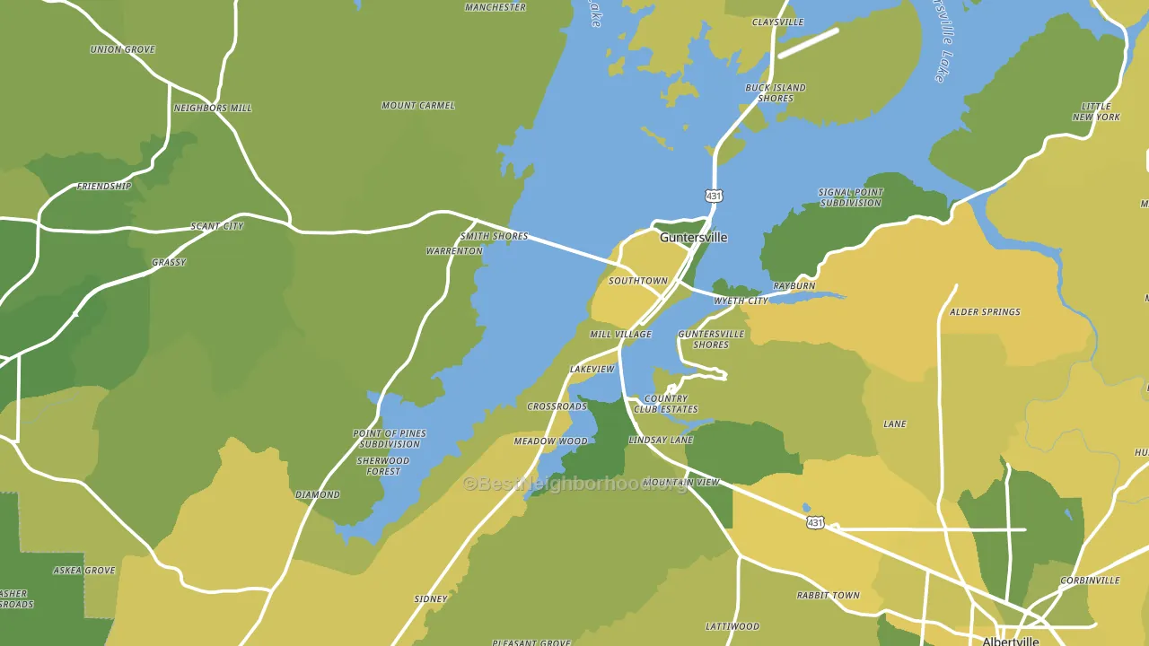 35976, AL block-group voter-turnout map
