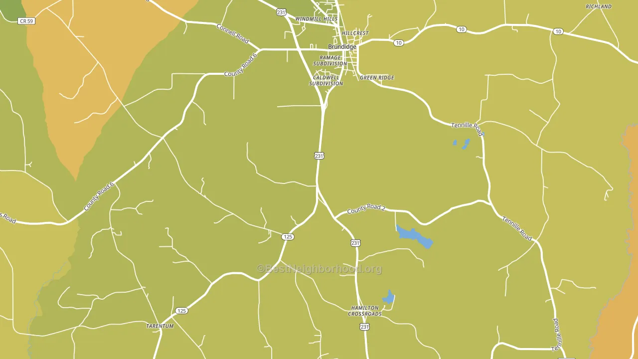 36010, AL block-group voter-turnout map