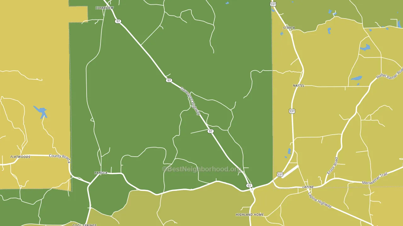 36046, AL block-group voter-turnout map