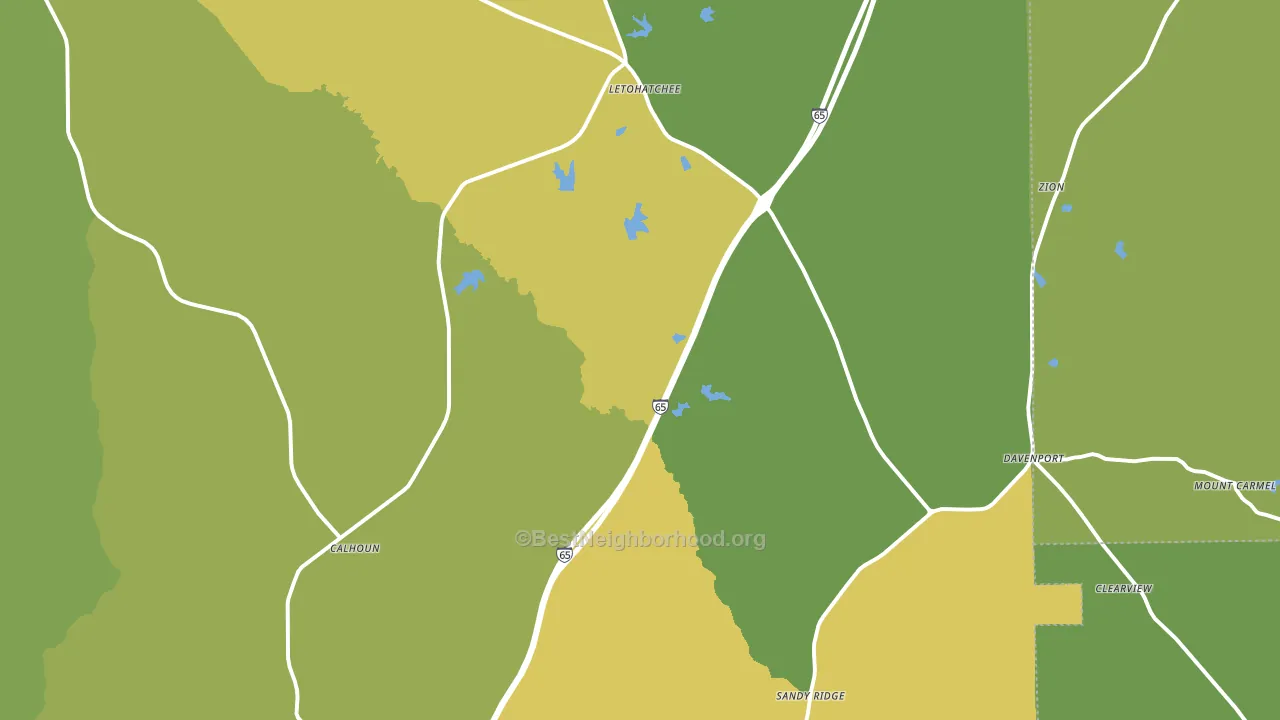 36047, AL block-group voter-turnout map