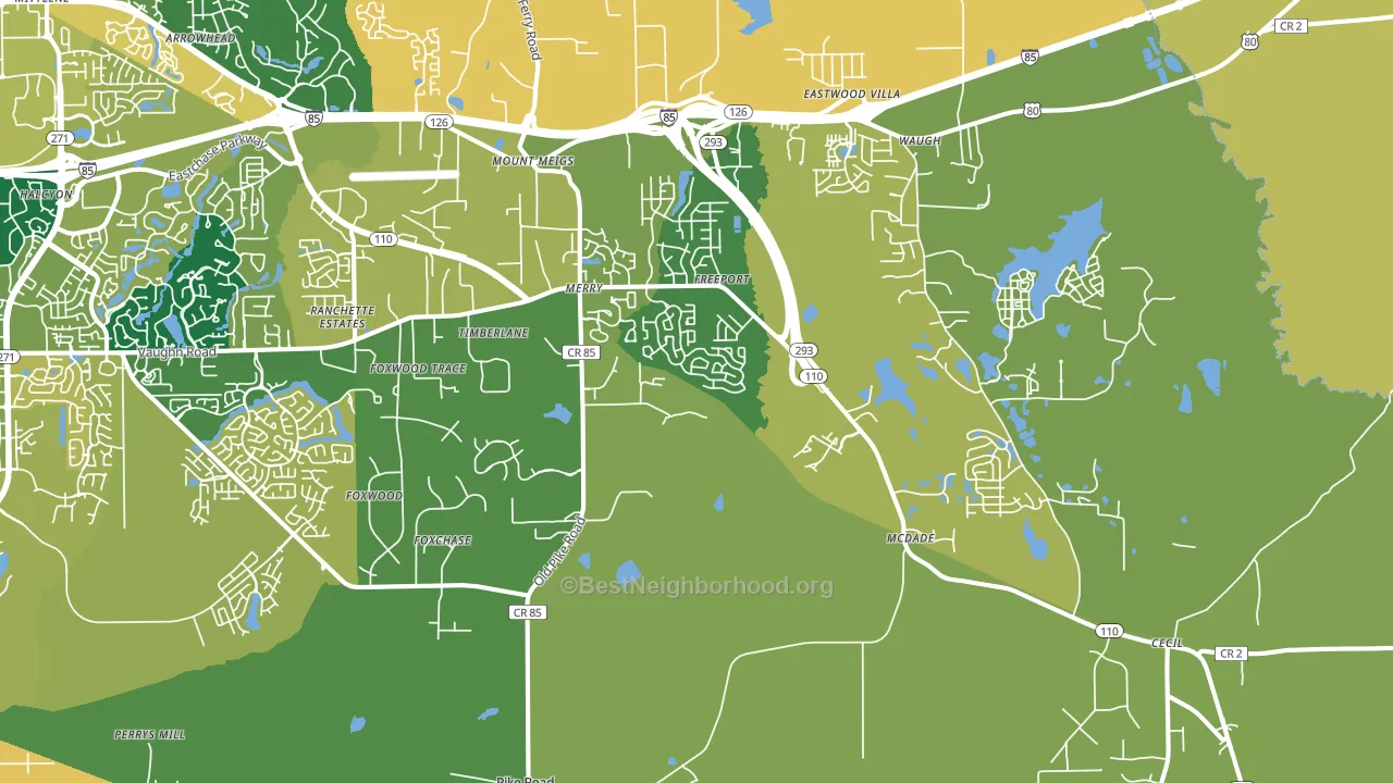 36064, AL block-group voter-turnout map