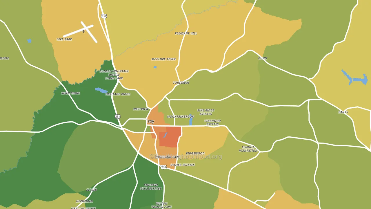 36081, AL block-group voter-turnout map