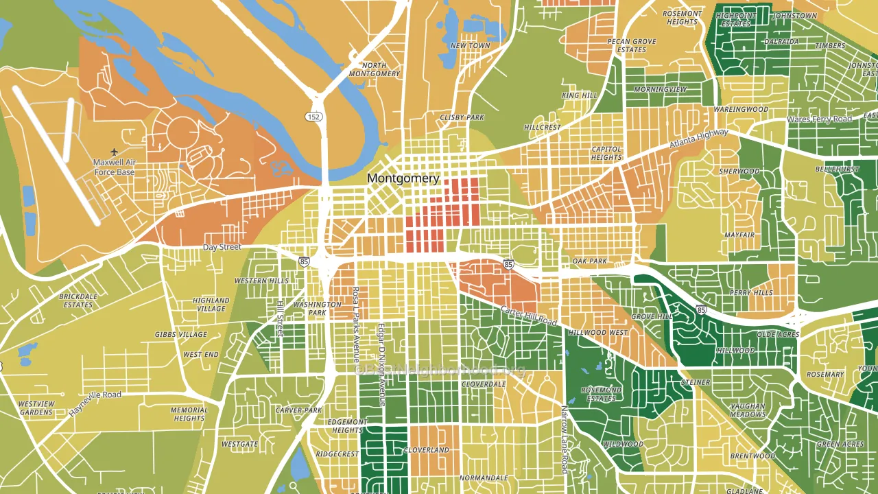 36104, AL block-group voter-turnout map
