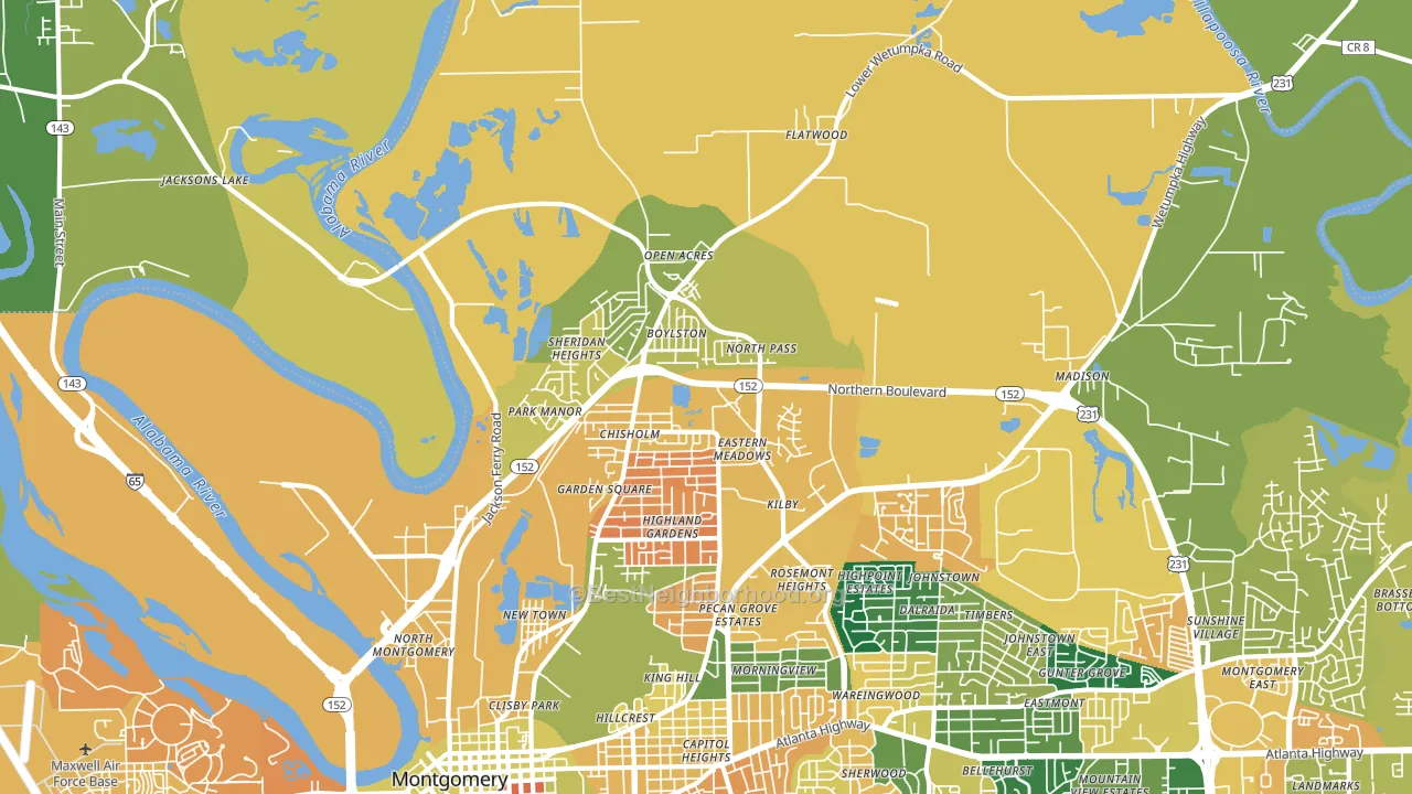 36110, AL block-group voter-turnout map
