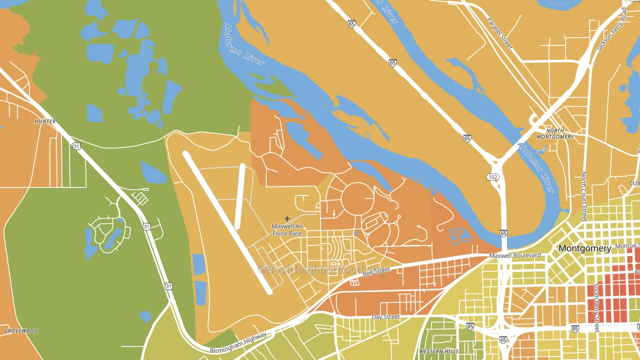 36113, AL block-group voter-turnout map