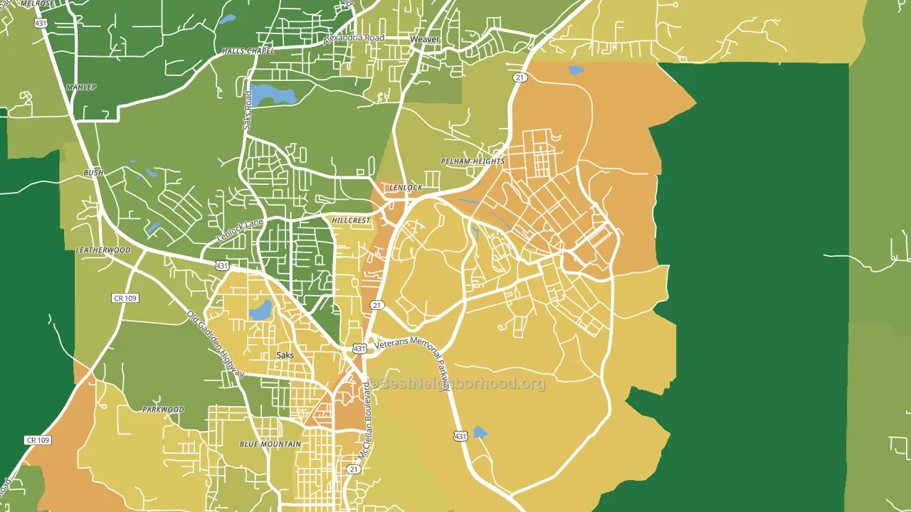 36205, AL block-group voter-turnout map