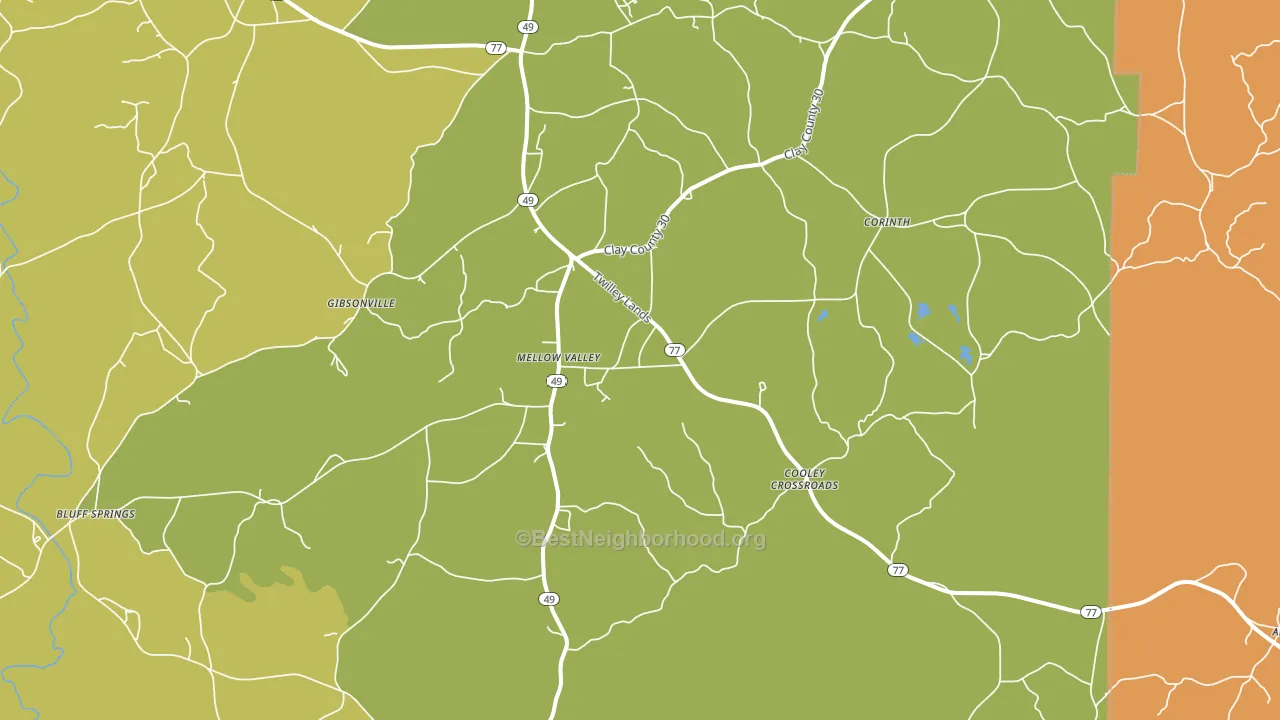 36255, AL block-group voter-turnout map