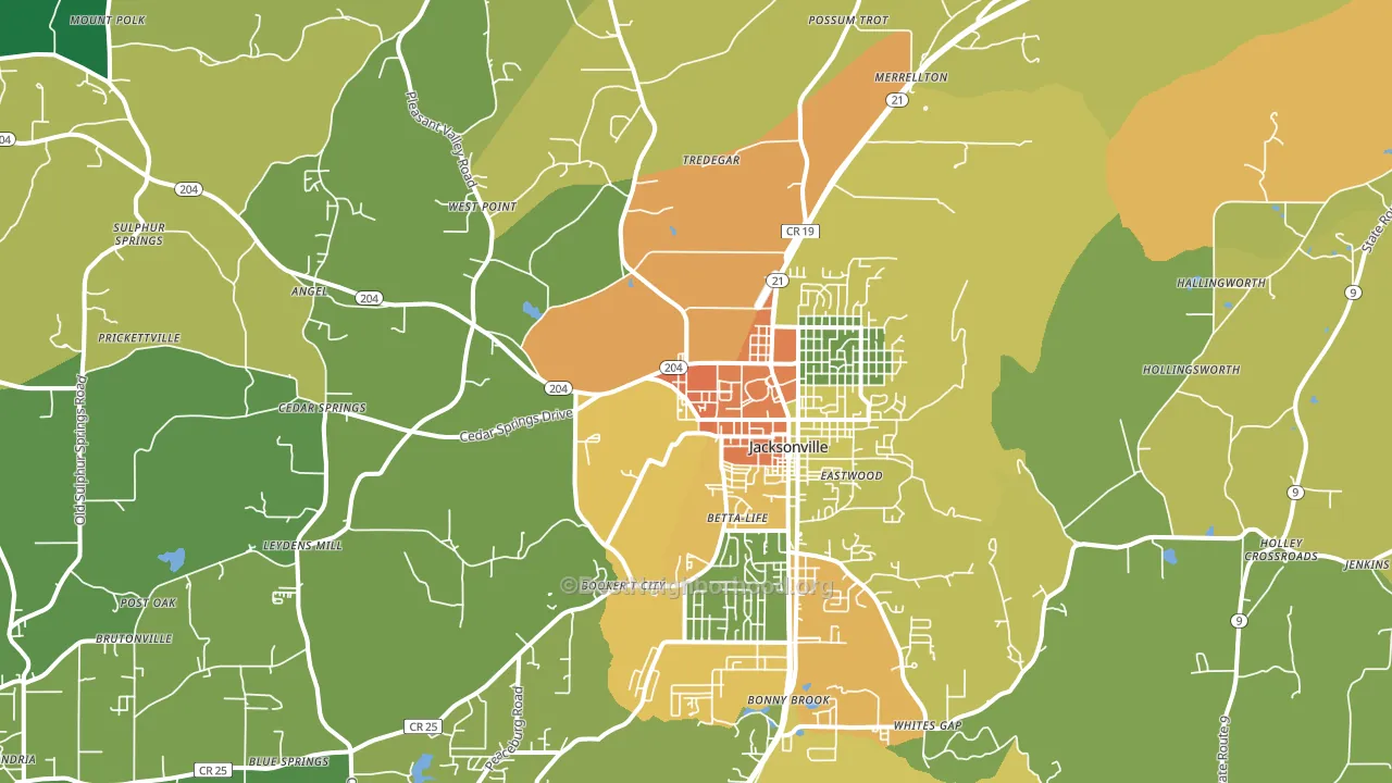 36265, AL block-group voter-turnout map