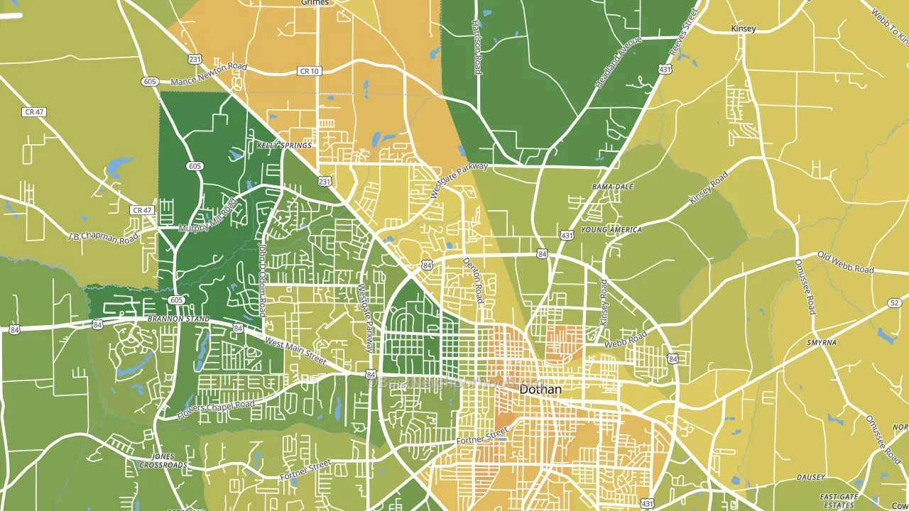 36303, AL block-group voter-turnout map