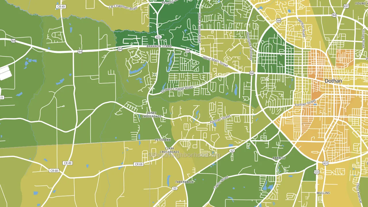 36305, AL block-group voter-turnout map