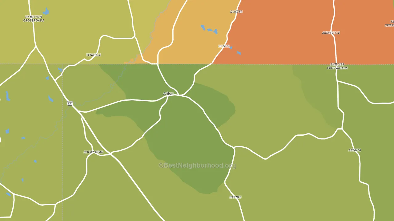 36311, AL block-group voter-turnout map