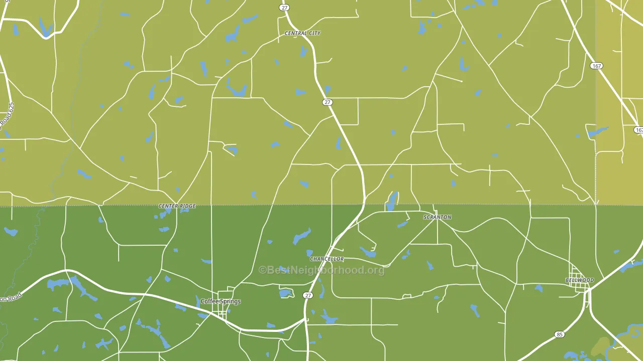 36316, AL block-group voter-turnout map