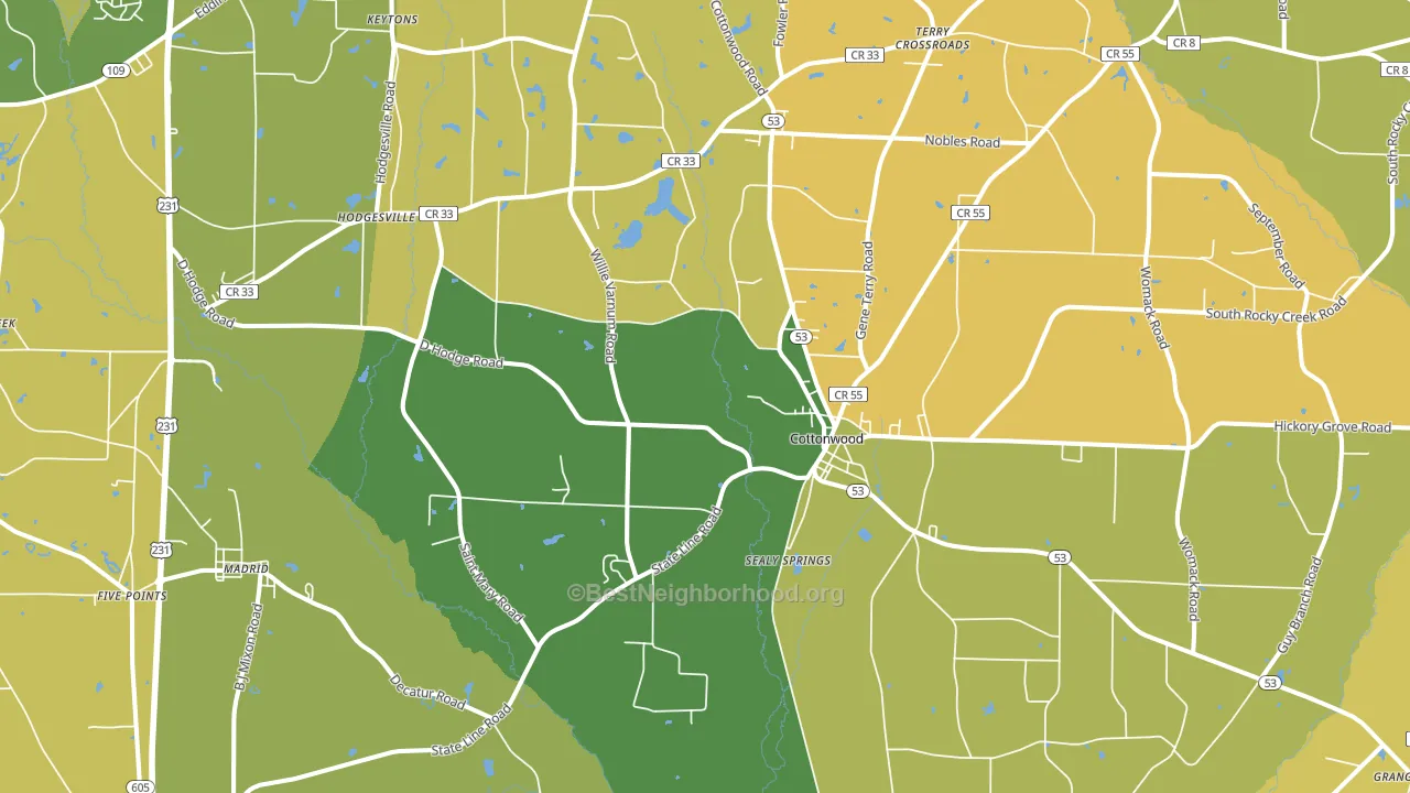 36320, AL block-group voter-turnout map