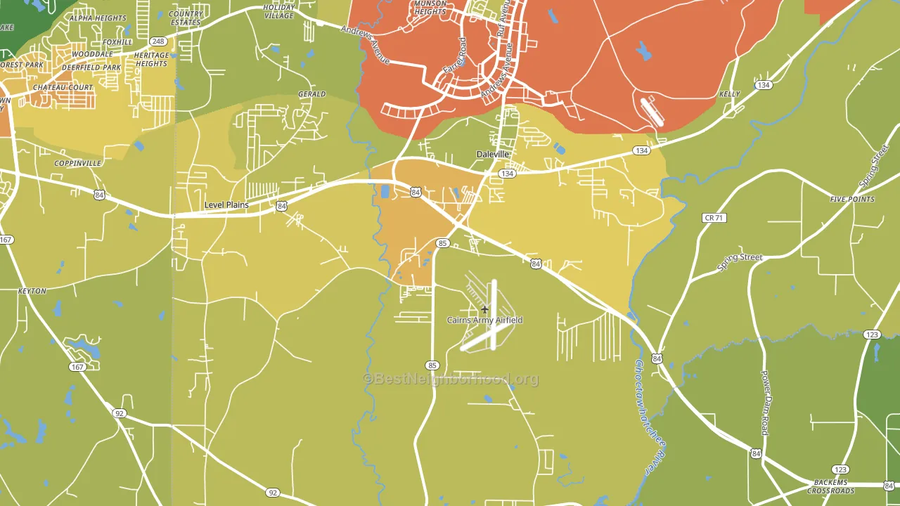 36322, AL block-group voter-turnout map