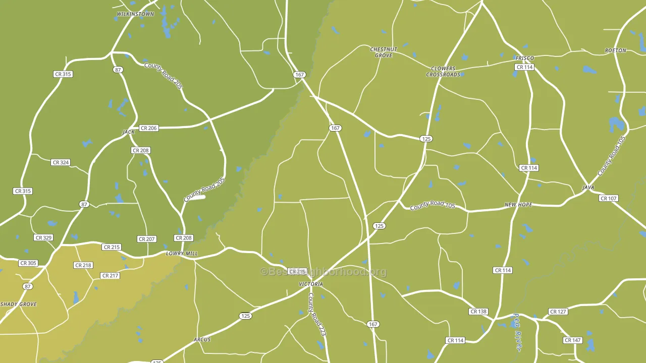 36346, AL block-group voter-turnout map