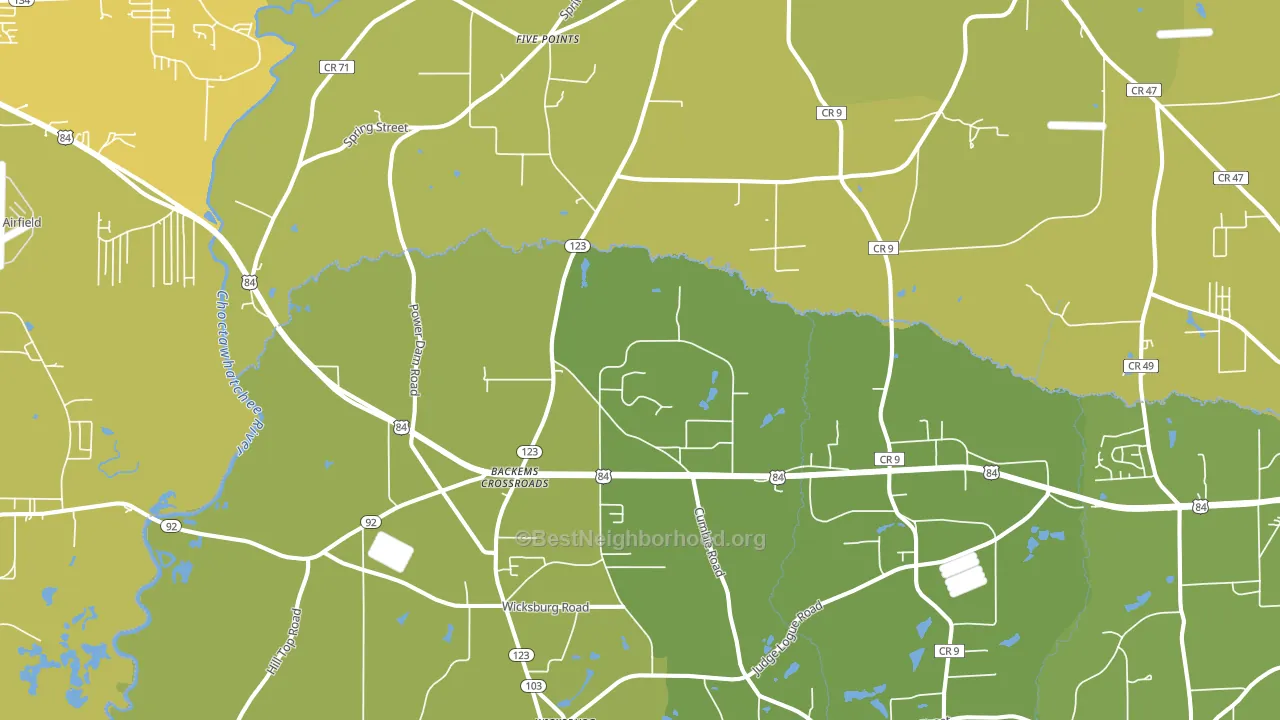 36352, AL block-group voter-turnout map