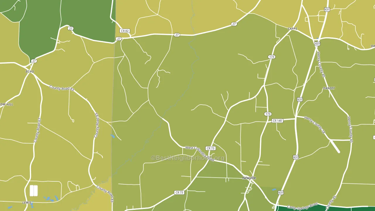 36353, AL block-group voter-turnout map