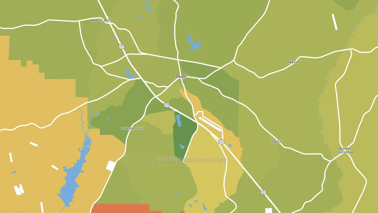 36360, AL block-group voter-turnout map