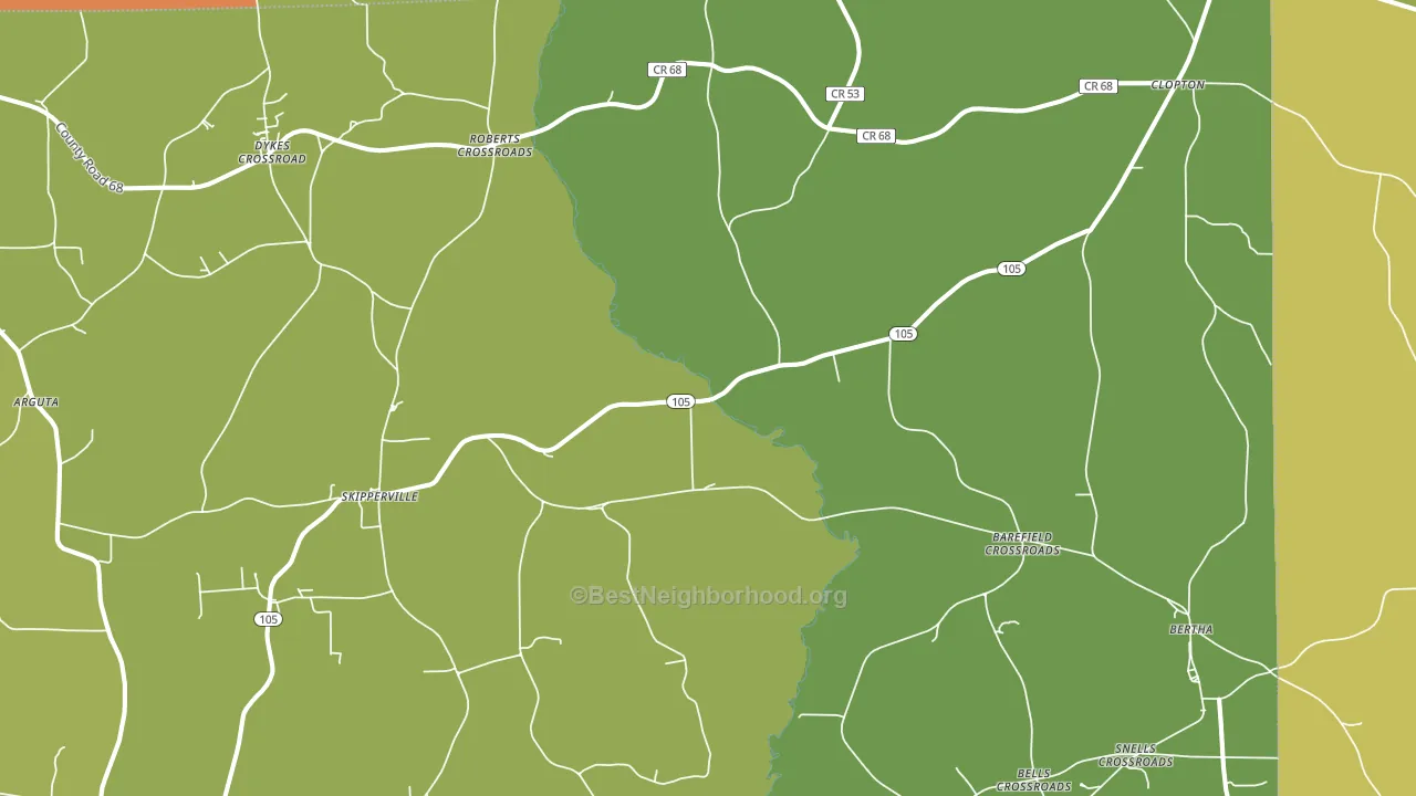36374, AL block-group voter-turnout map