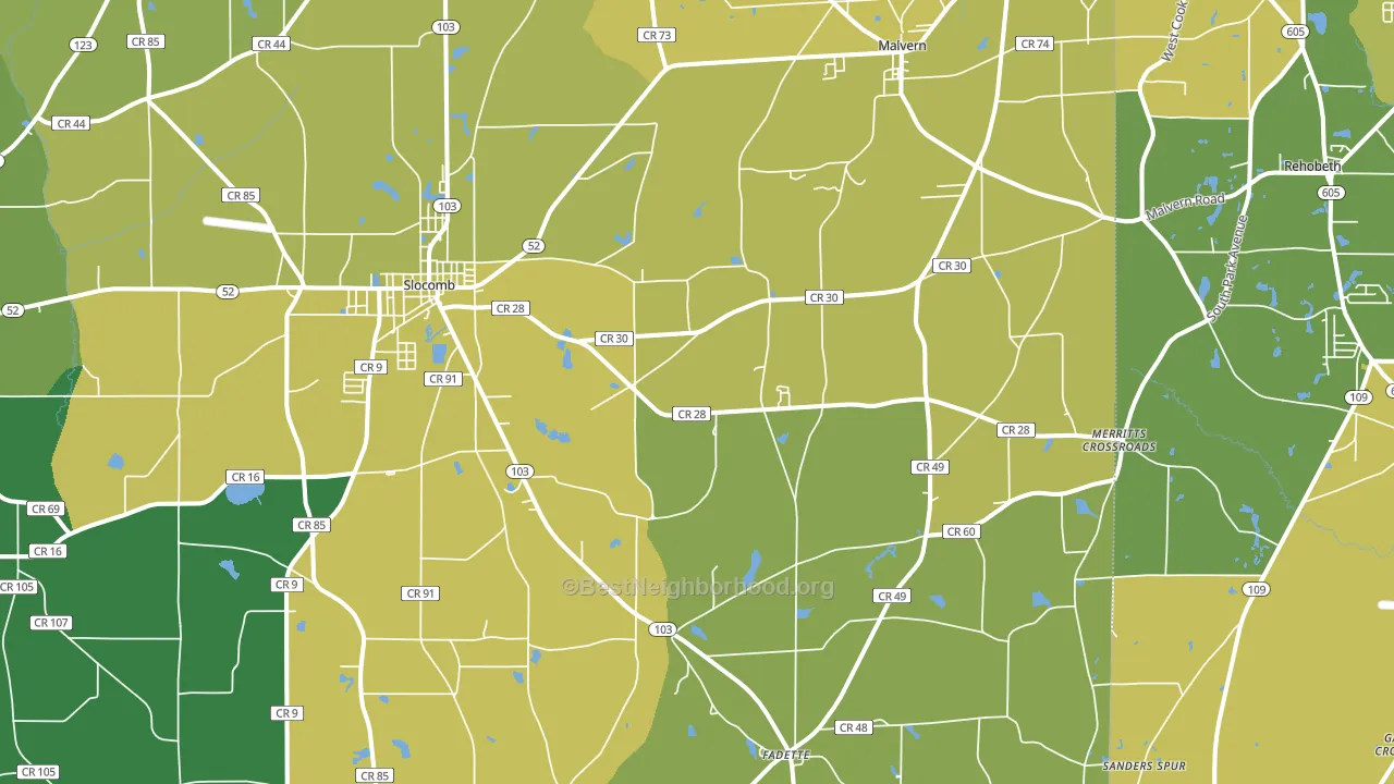 36375, AL block-group voter-turnout map