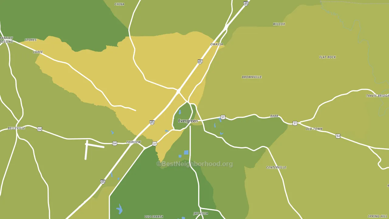 36401, AL block-group voter-turnout map