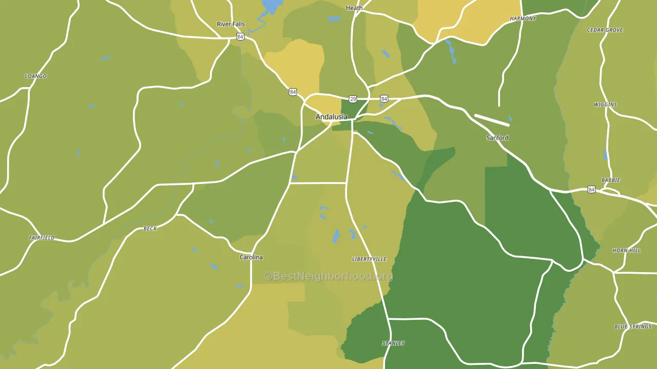36420, AL block-group voter-turnout map