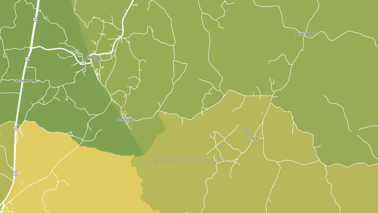 36436, AL block-group voter-turnout map