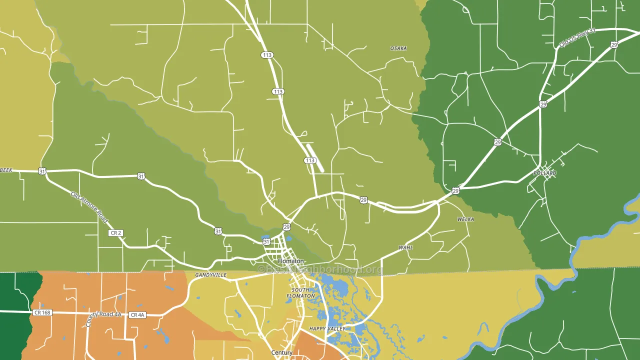 36441, AL block-group voter-turnout map