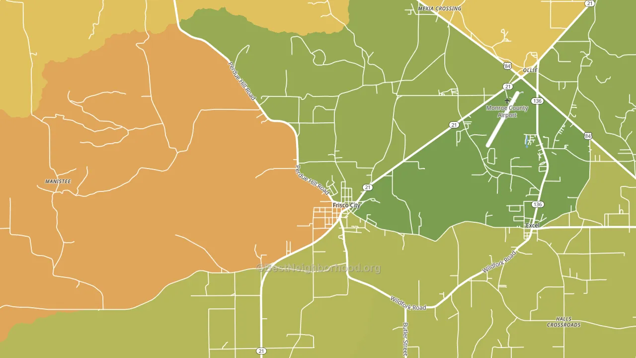 36445, AL block-group voter-turnout map