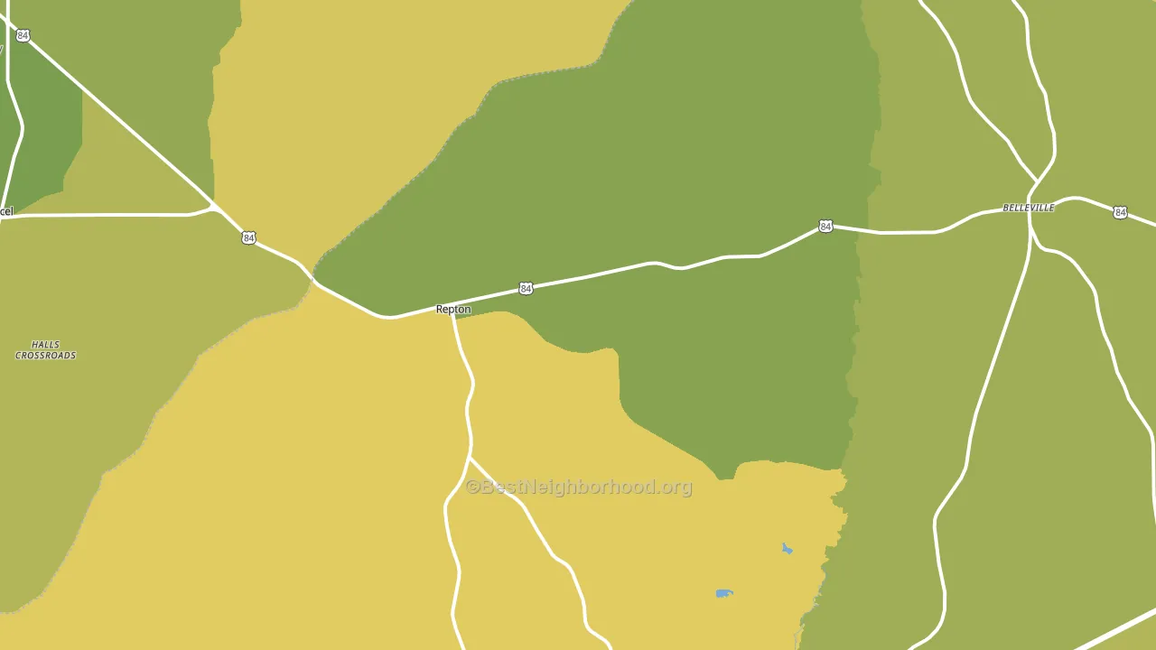 36475, AL block-group voter-turnout map
