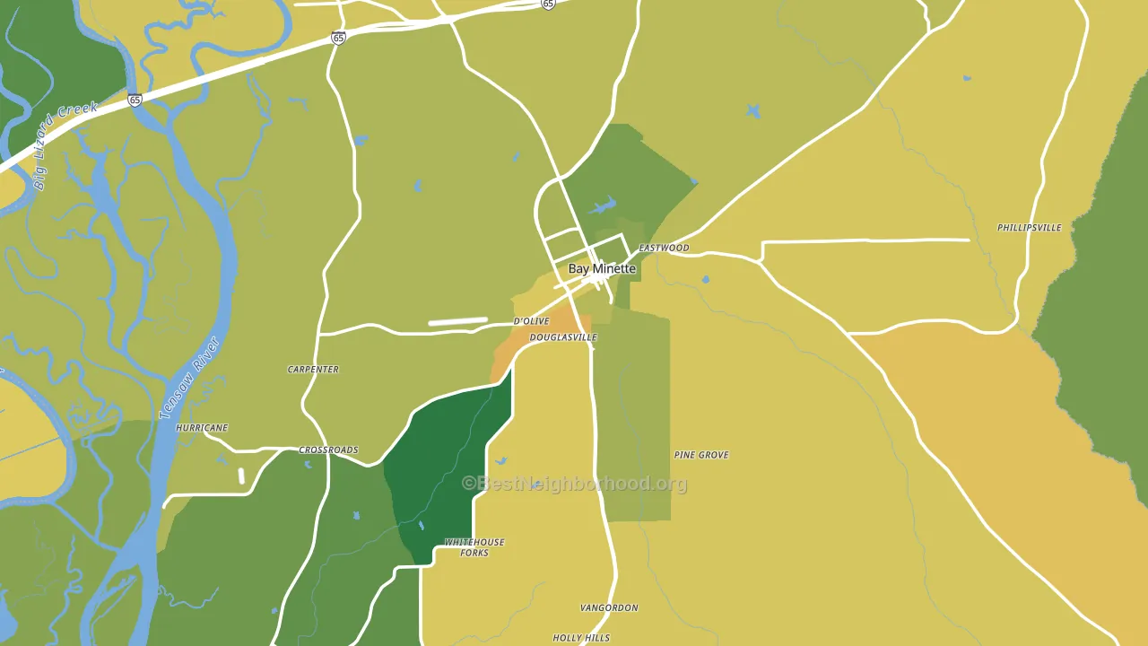 36507, AL block-group voter-turnout map