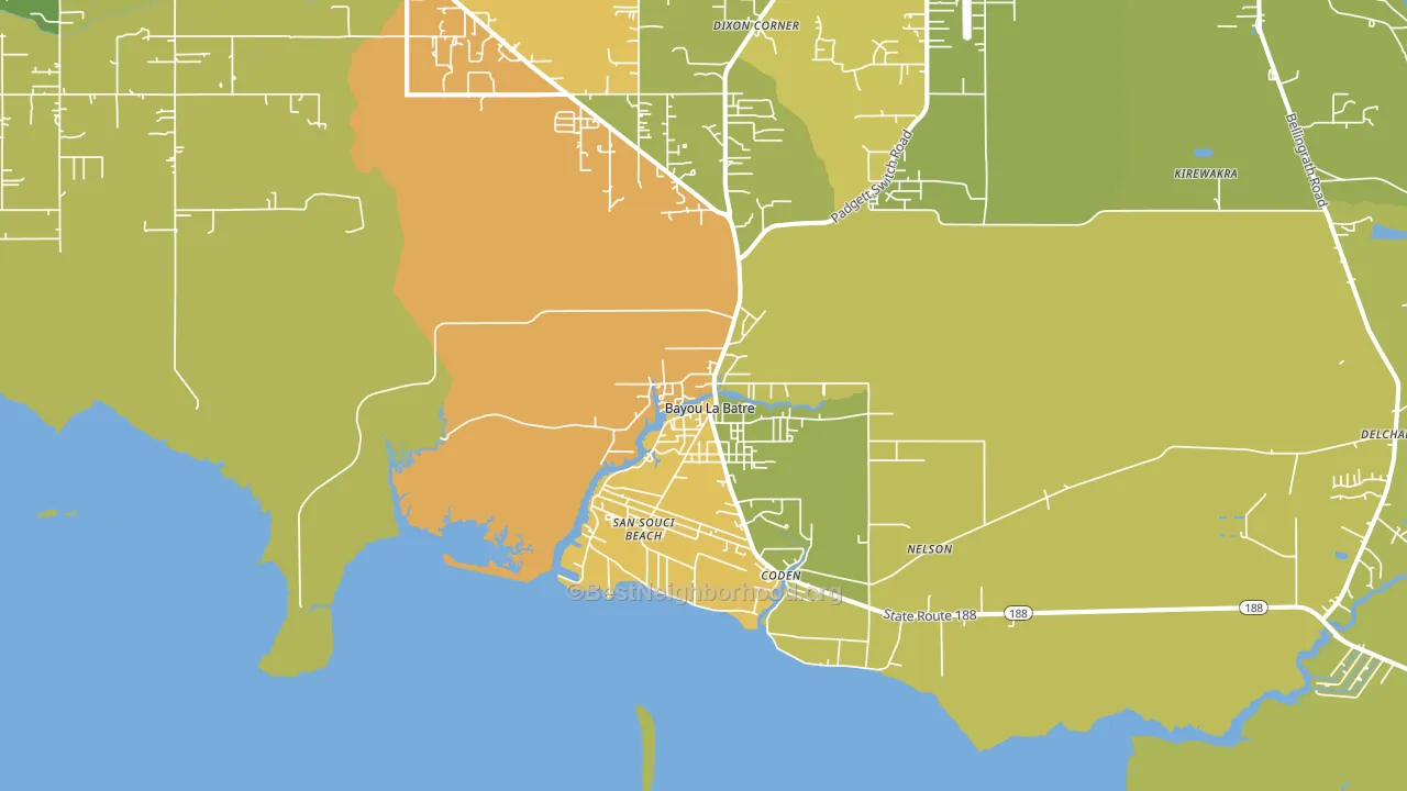 36509, AL block-group voter-turnout map