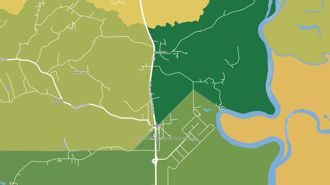36513, AL block-group voter-turnout map