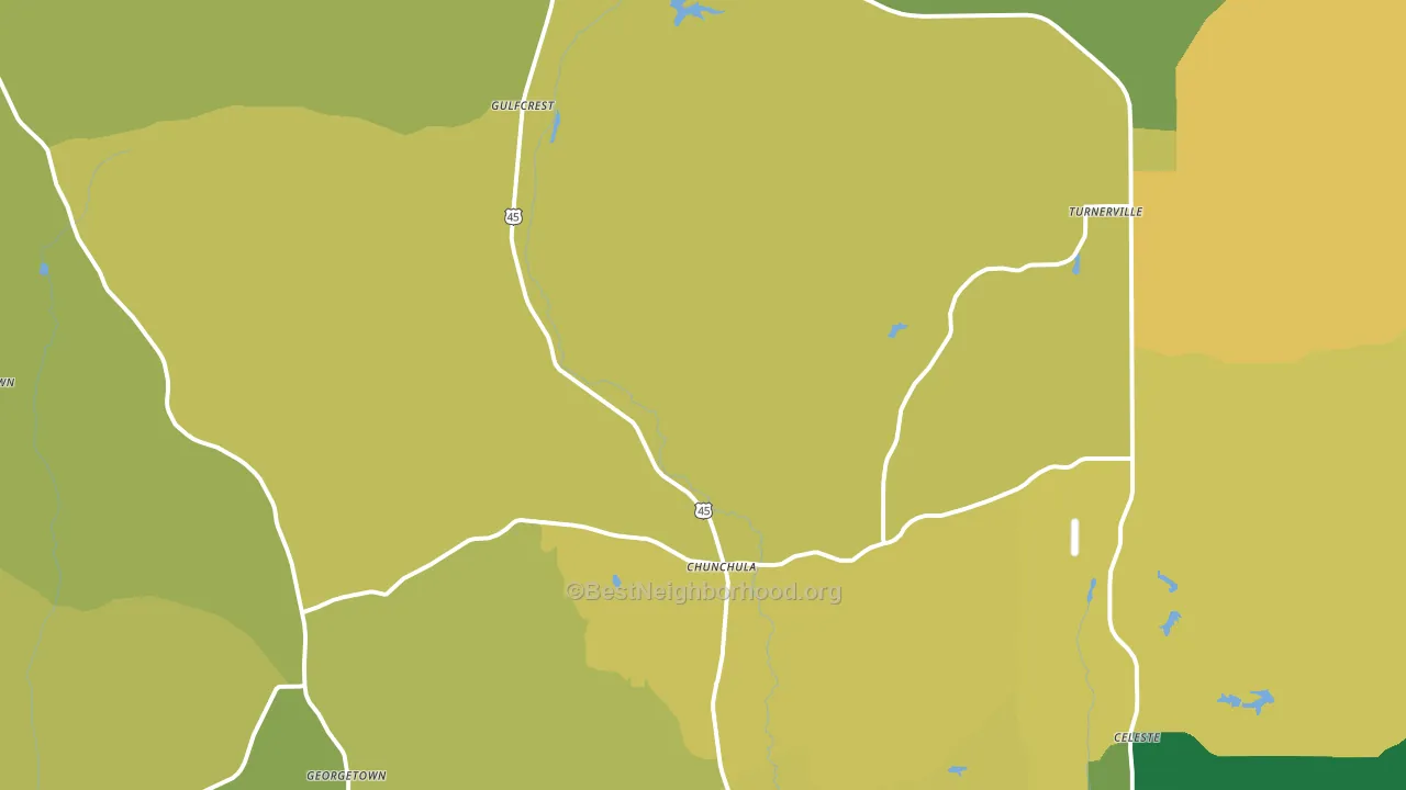 36521, AL block-group voter-turnout map