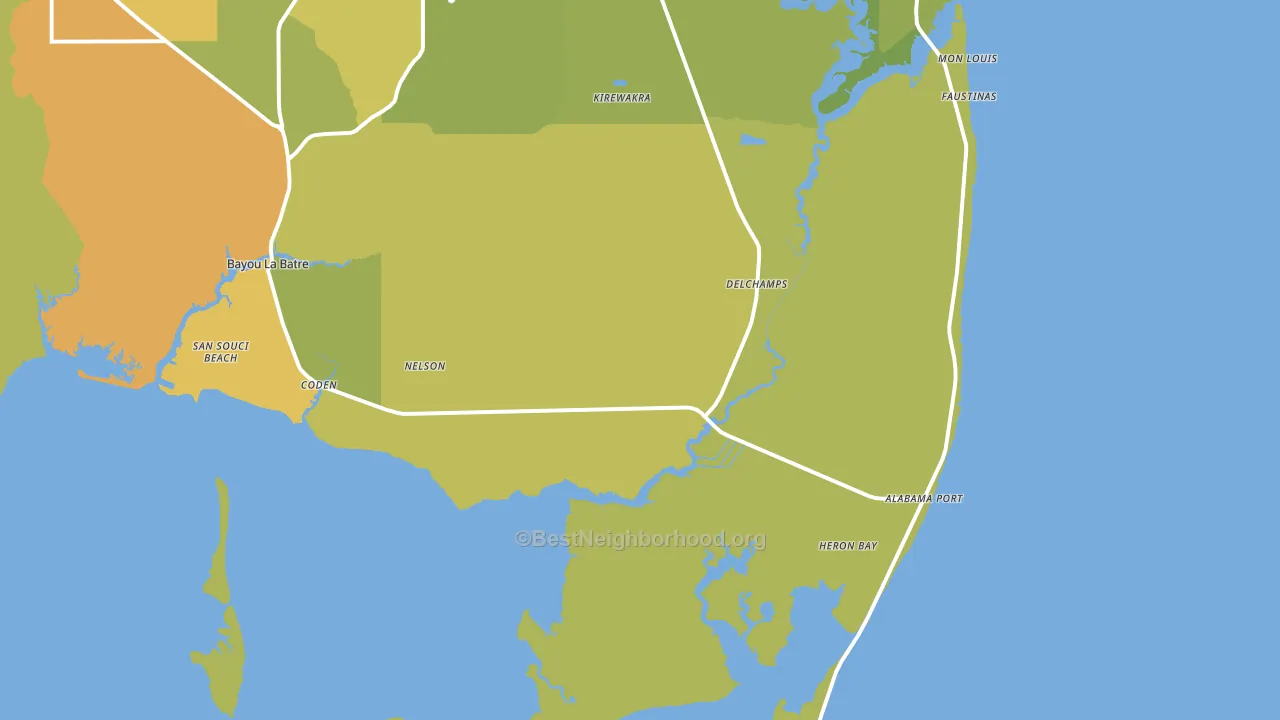 36523, AL block-group voter-turnout map