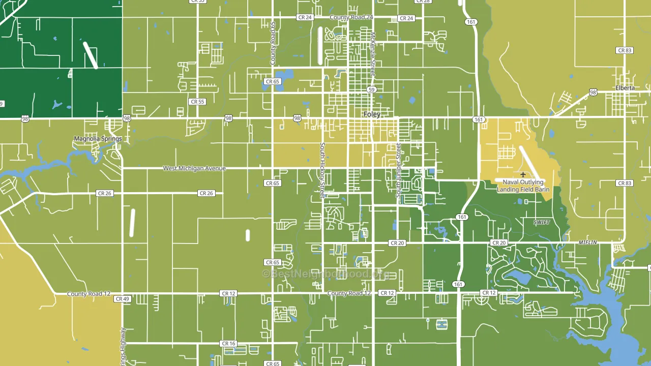 36535, AL block-group voter-turnout map