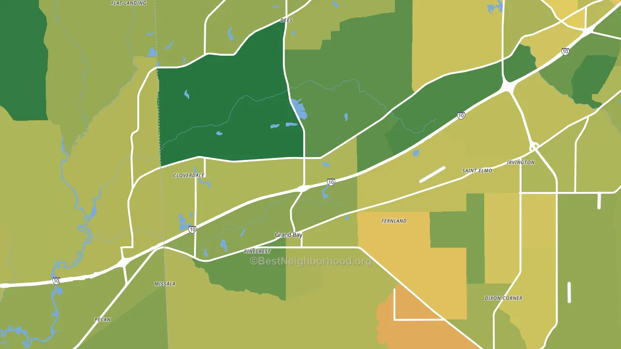 36541, AL block-group voter-turnout map
