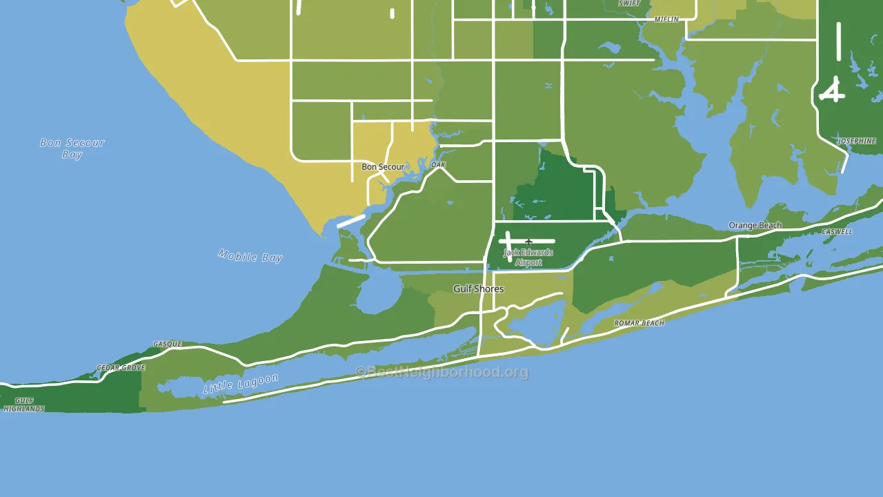36542, AL block-group voter-turnout map