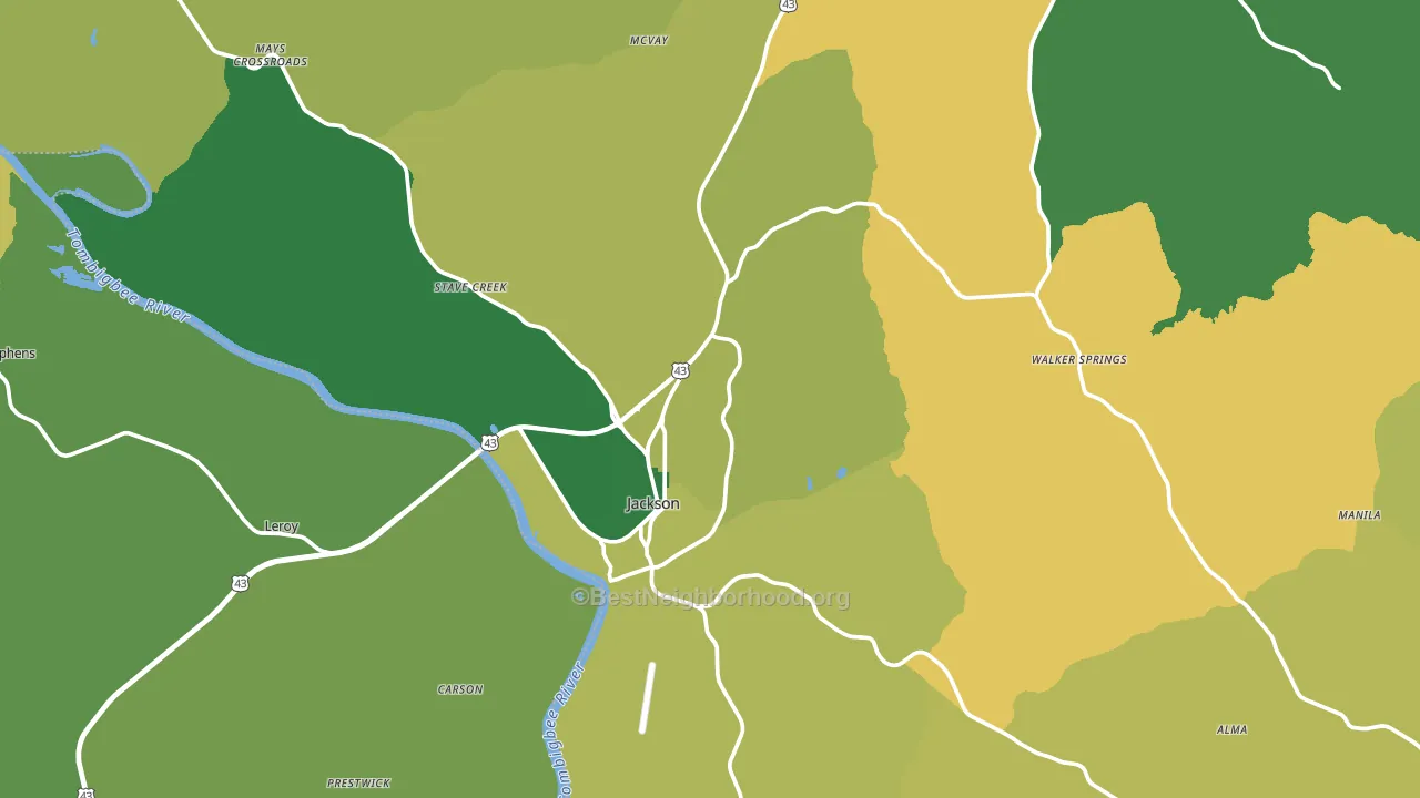 36545, AL block-group voter-turnout map