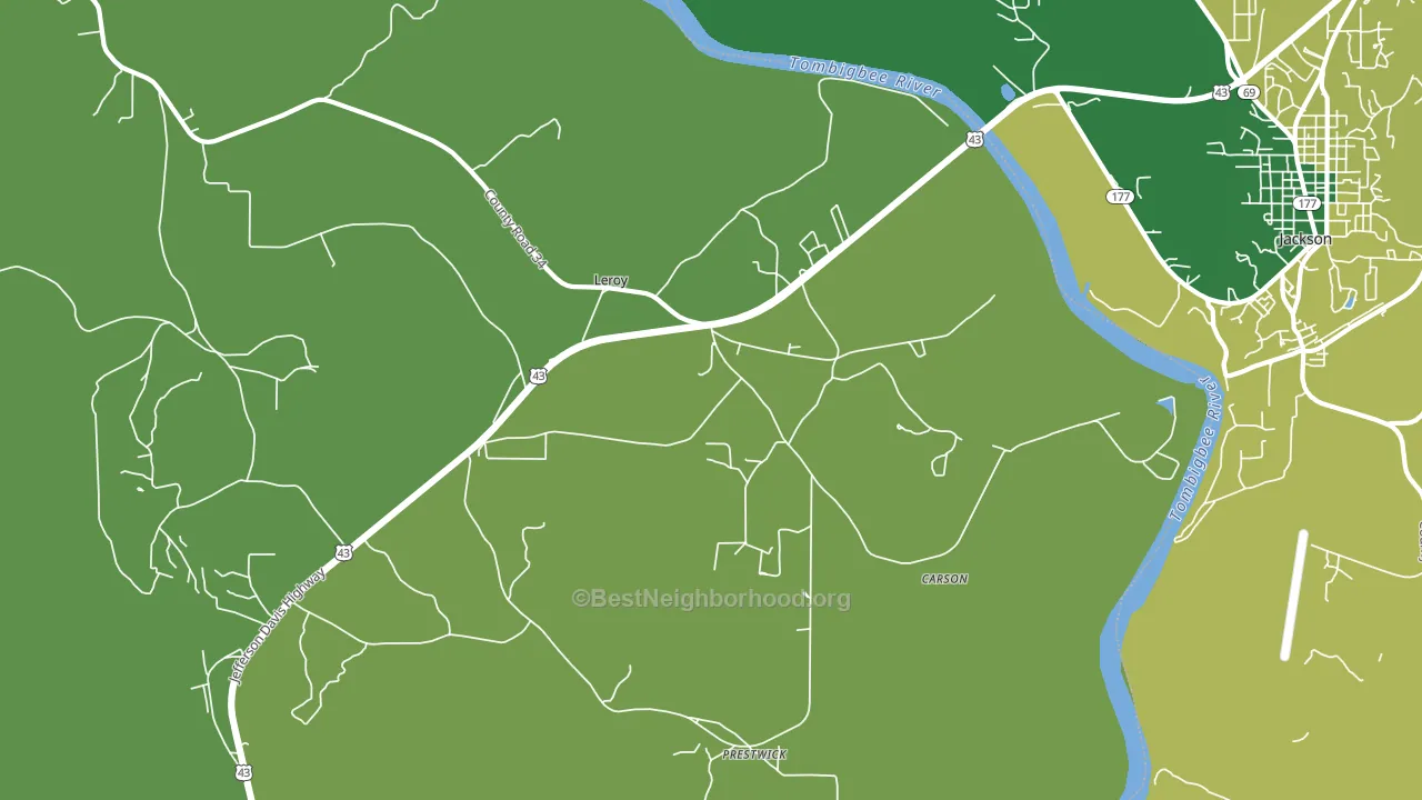 36548, AL block-group voter-turnout map