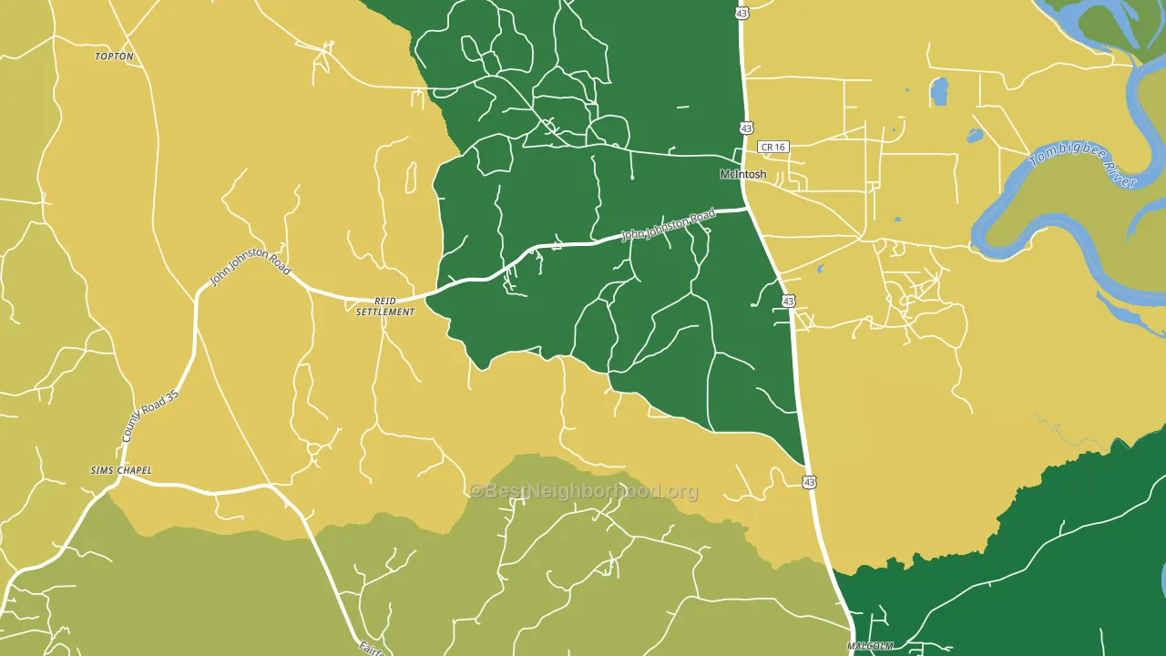 36553, AL block-group voter-turnout map